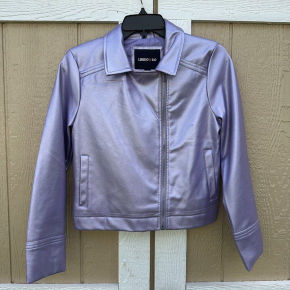 Limited Too Other - Y2K Vintage Limited Too Iridescent Purple Vegan Leather Moto Jacket Girl's 14/16